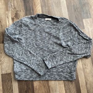 Madewell Gray Marbled Mockneck Sweater